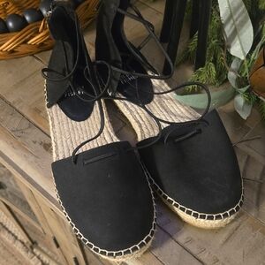 Eileen Fisher Black Espadrilles Sz 7.5
